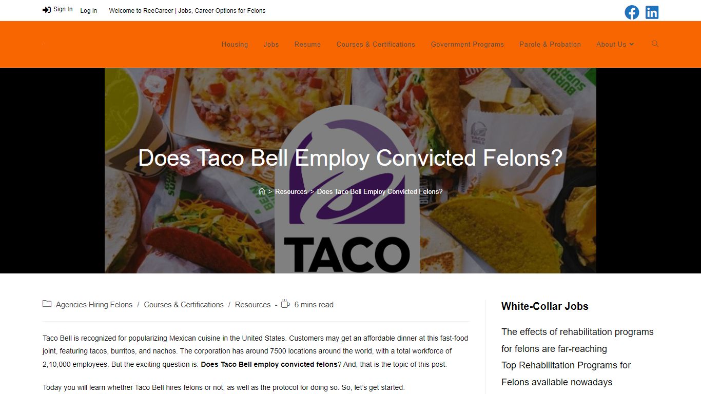Does Taco Bell Employ Convicted Felons? - ReeCareer