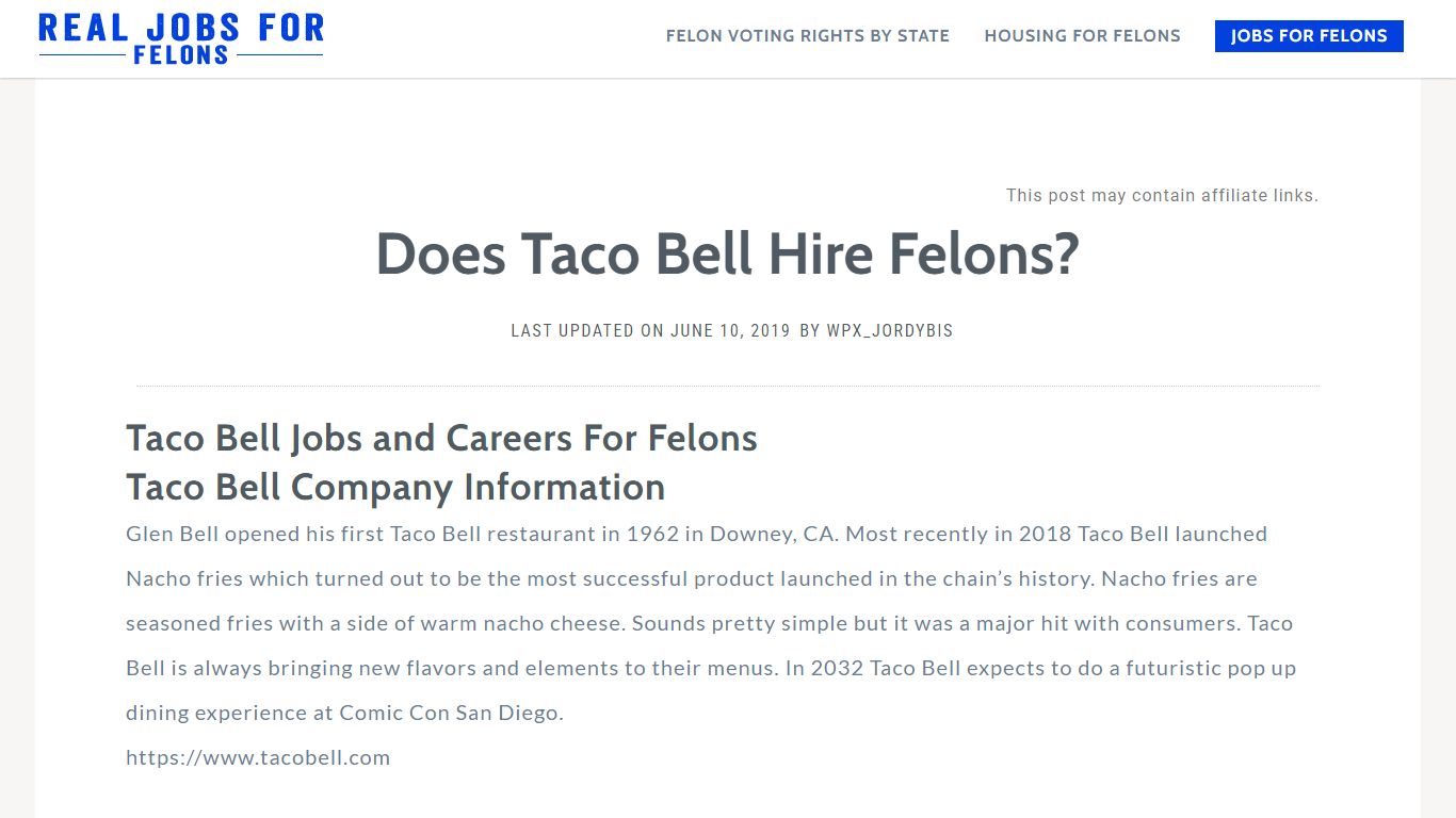 Does Taco Bell Hire Felons? - Real Jobs For Felon